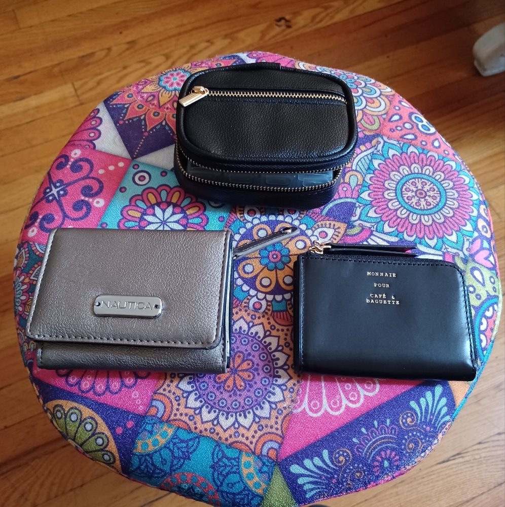 Bundle of wallet, pill box and coin purse